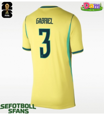 Brasilien Gabriel Magalhaes #3 Hemmatröja Kvinnor VM 2026 Kortärmad